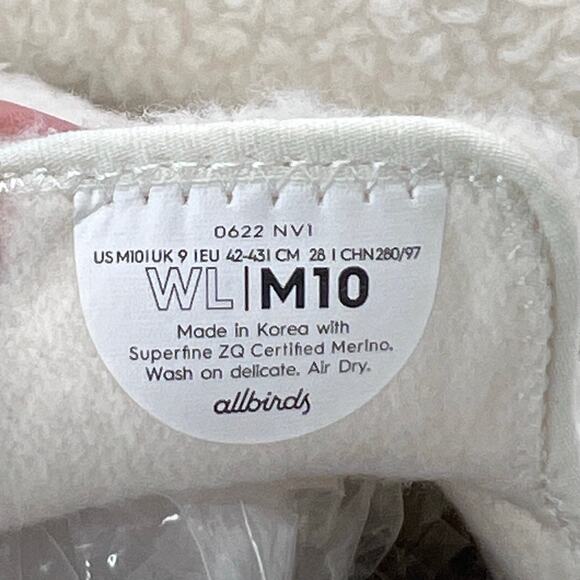 Allbirds Wool Lounger Fluffs Winter White Men's US 10 NWOB Merino Wool - Picture 9 of 9